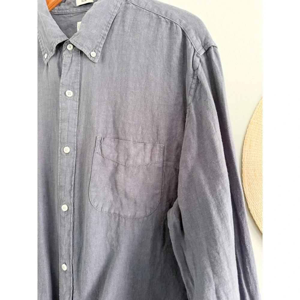 J.Crew | Baird McNutt Irish Linen Shirt in Faded Indigo Blue | Sz XL